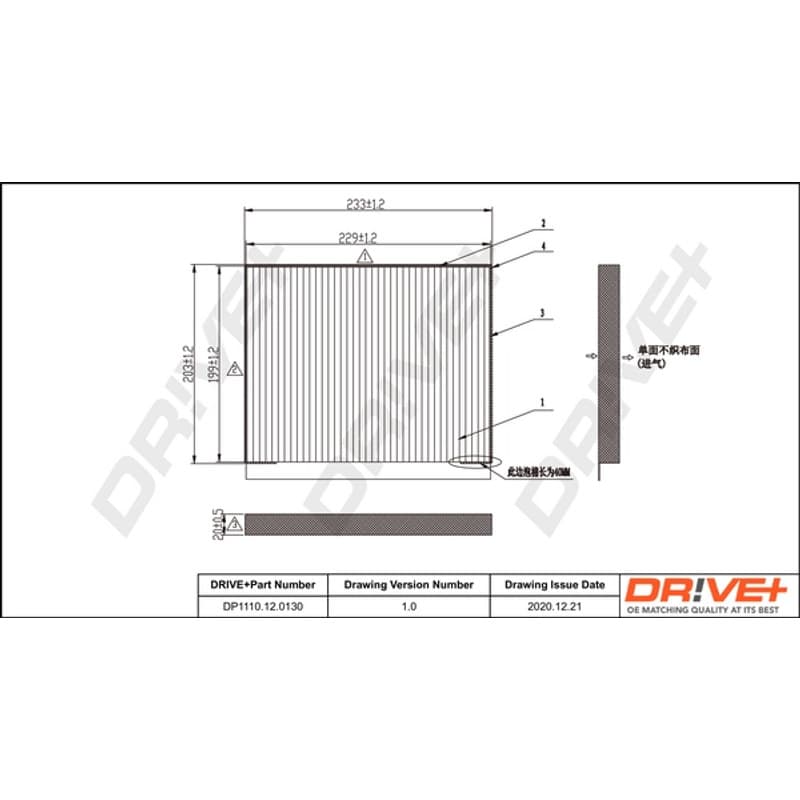 DRVE filtras, salono oras DP1110.12.0130