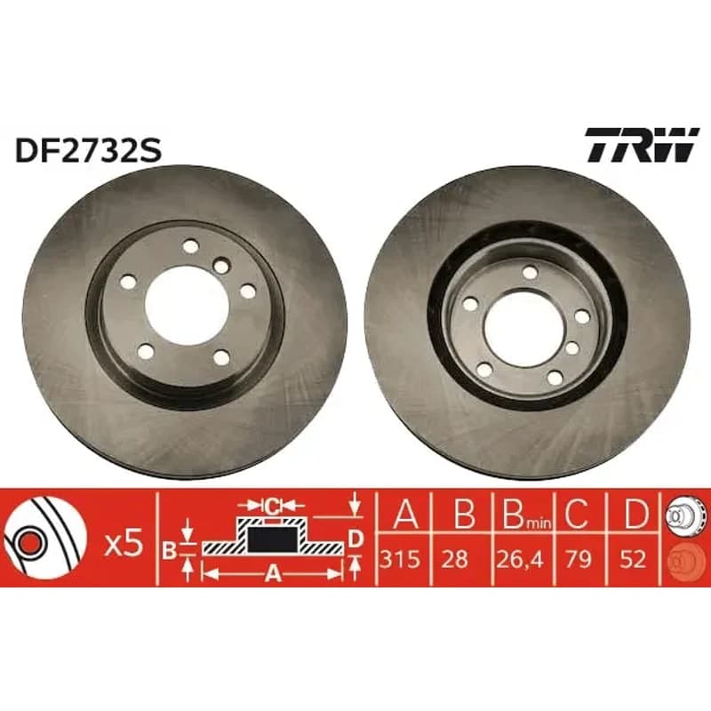 TRW stabdžių diskas DF2732S