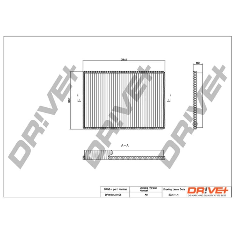 DRVE filtras, salono oras DP1110.12.0106