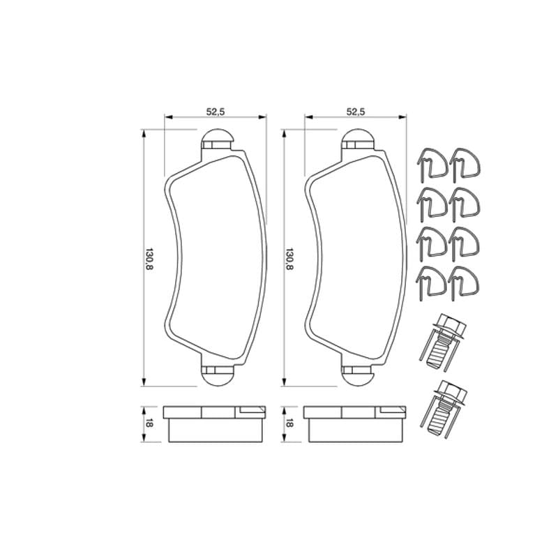 BOSCH 0 986 424 801 stabdžių trinkelių rinkinys, diskinis stabdys