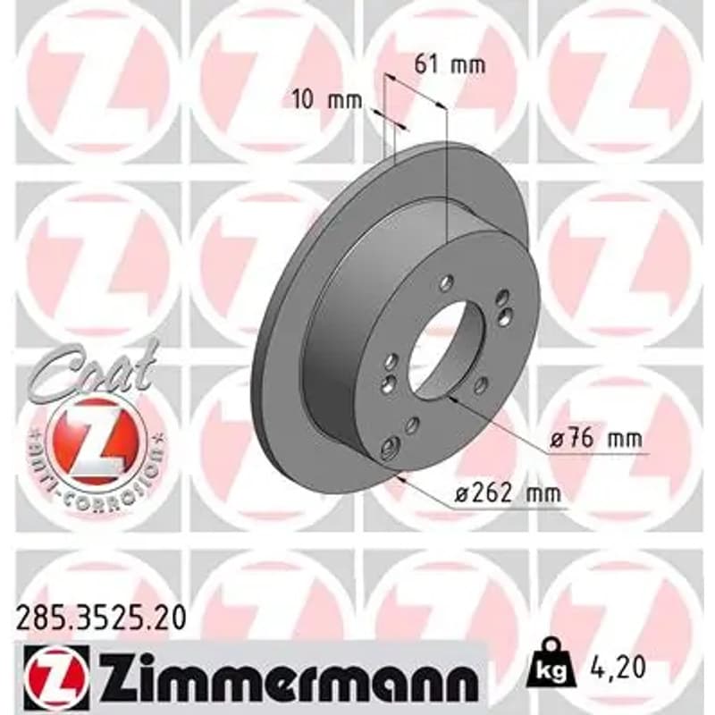 ZIMMERMANN stabdžių diskas 285.3525.20
