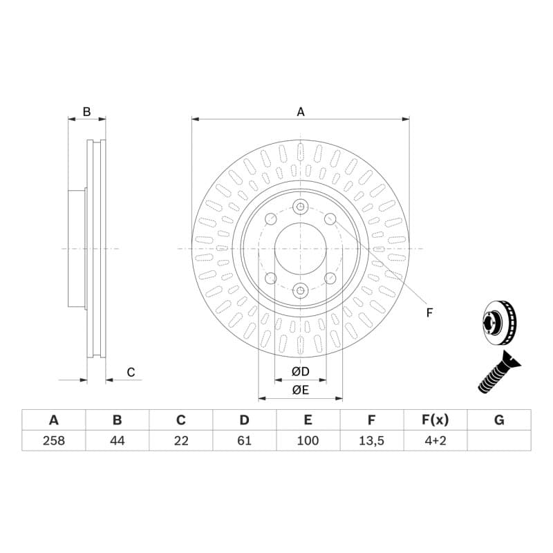 BOSCH 0 986 479 A86 stabdžių diskas