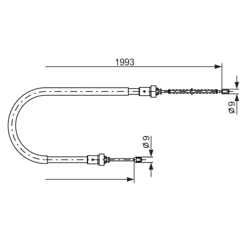 BOSCH 1 987 482 233 trosas, stovėjimo stabdys