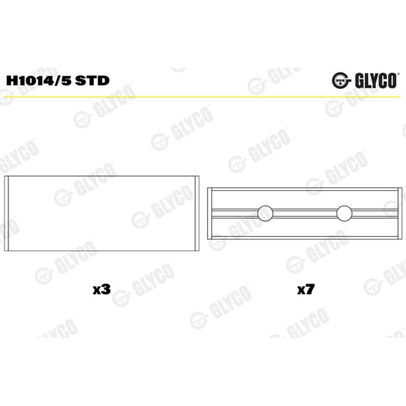 GLYCO pagrindiniai guoliai, alkūninis velenas H1014/5 STD