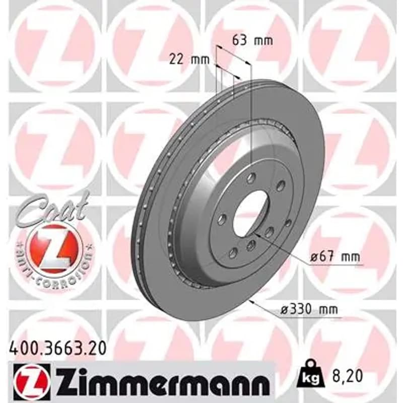 ZIMMERMANN stabdžių diskas 400.3663.20