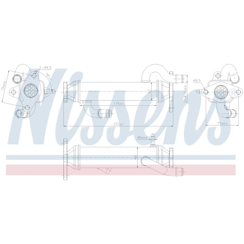 NISSENS aušintuvas, išmetamųjų dujų recirkuliacija 989328