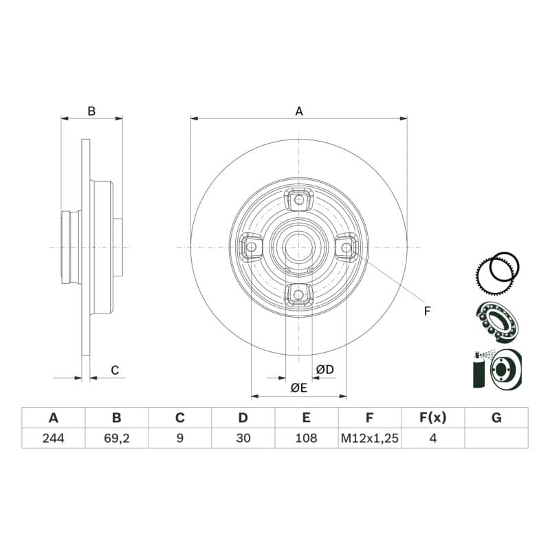 BOSCH 0 986 479 F74 stabdžių diskas
