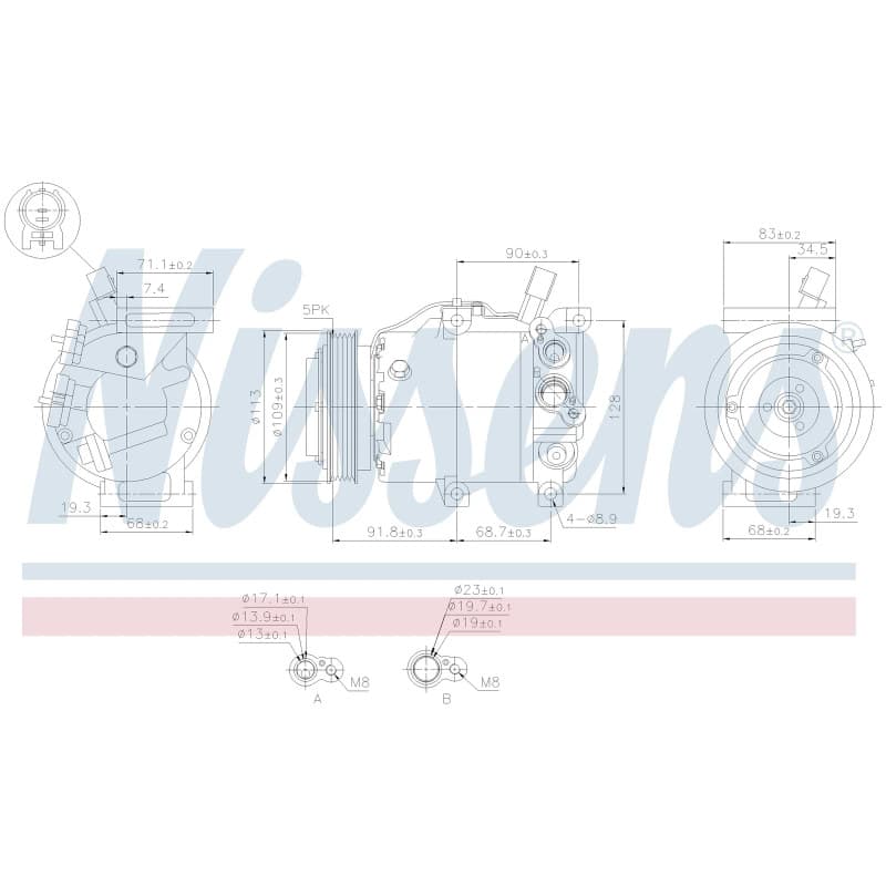 NISSENS kompresorius, oro kondicionierius 891184