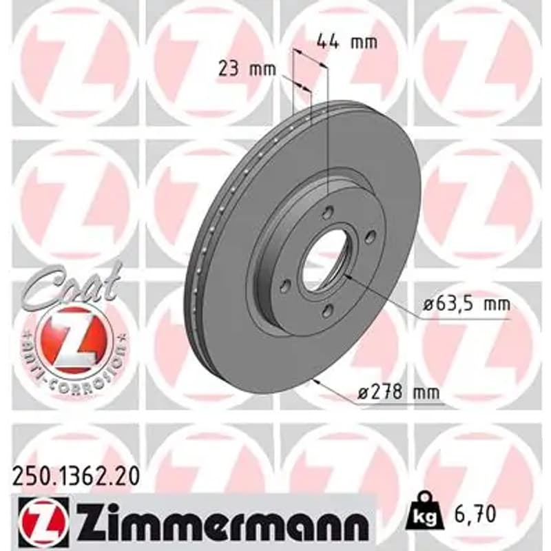 ZIMMERMANN stabdžių diskas 250.1362.20