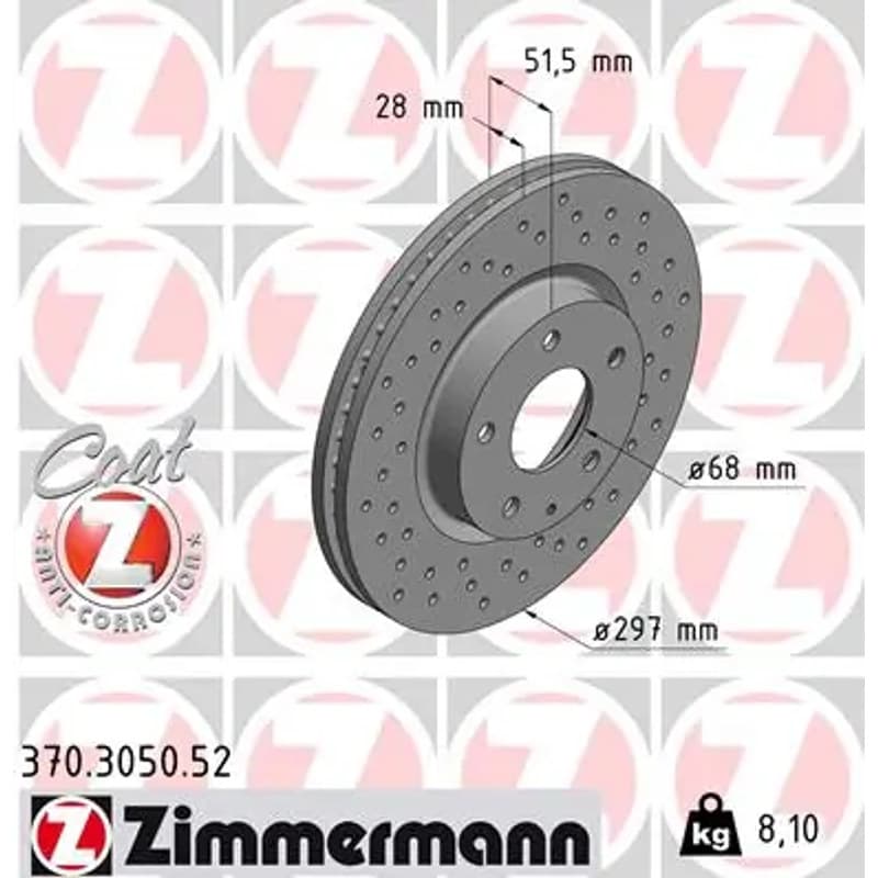 ZIMMERMANN stabdžių diskas 370.3050.52