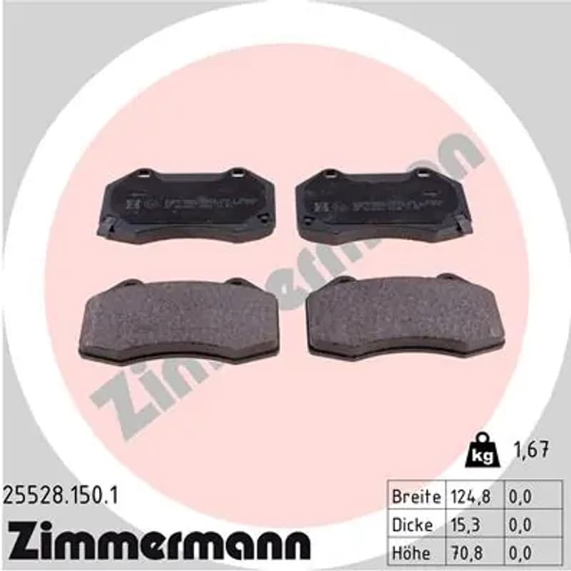 ZIMMERMANN stabdžių trinkelių rinkinys, diskinis stabdys 25528.150.1