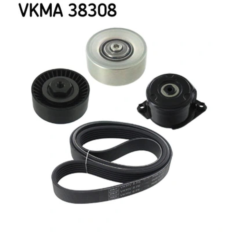 SKF VKMA 38308 V formos rumbuotas diržas, komplektas
