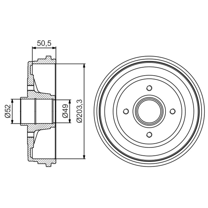 BOSCH 0 986 477 205 stabdžių būgnas