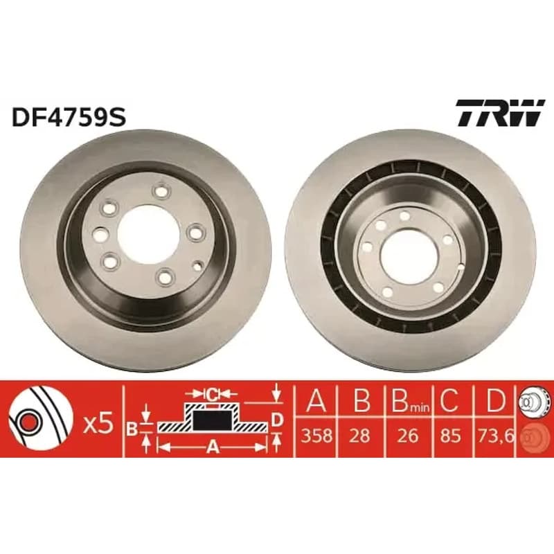 TRW stabdžių diskas DF4759S