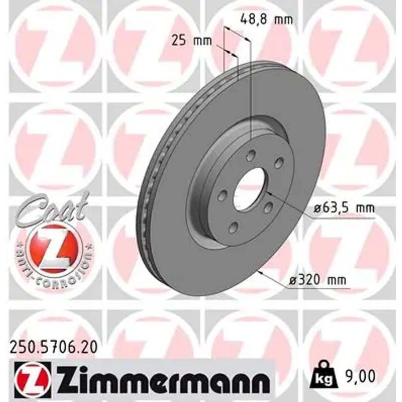 ZIMMERMANN stabdžių diskas 250.5706.20