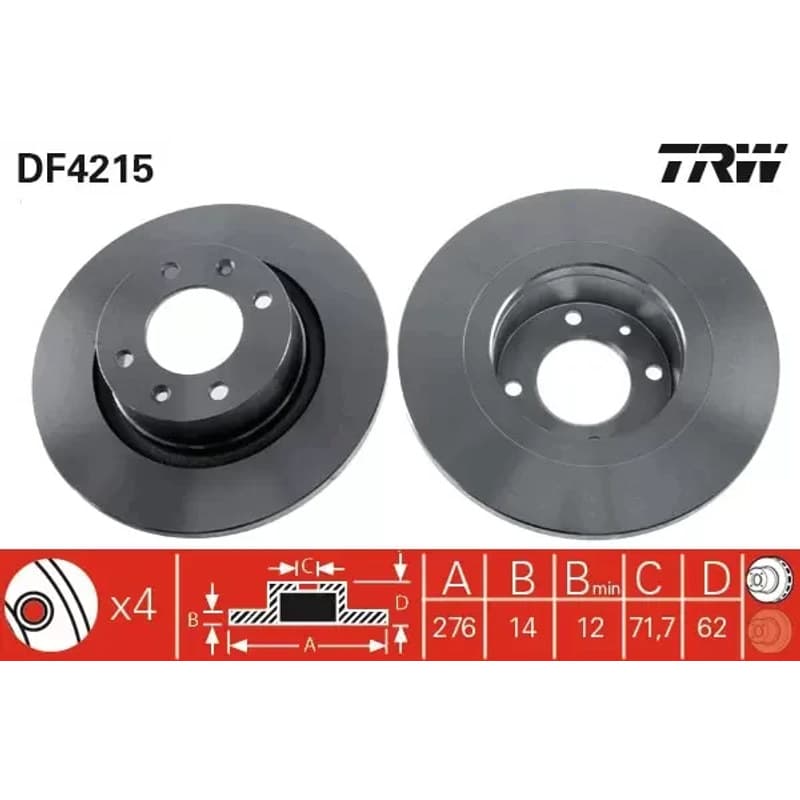 TRW stabdžių diskas DF4215
