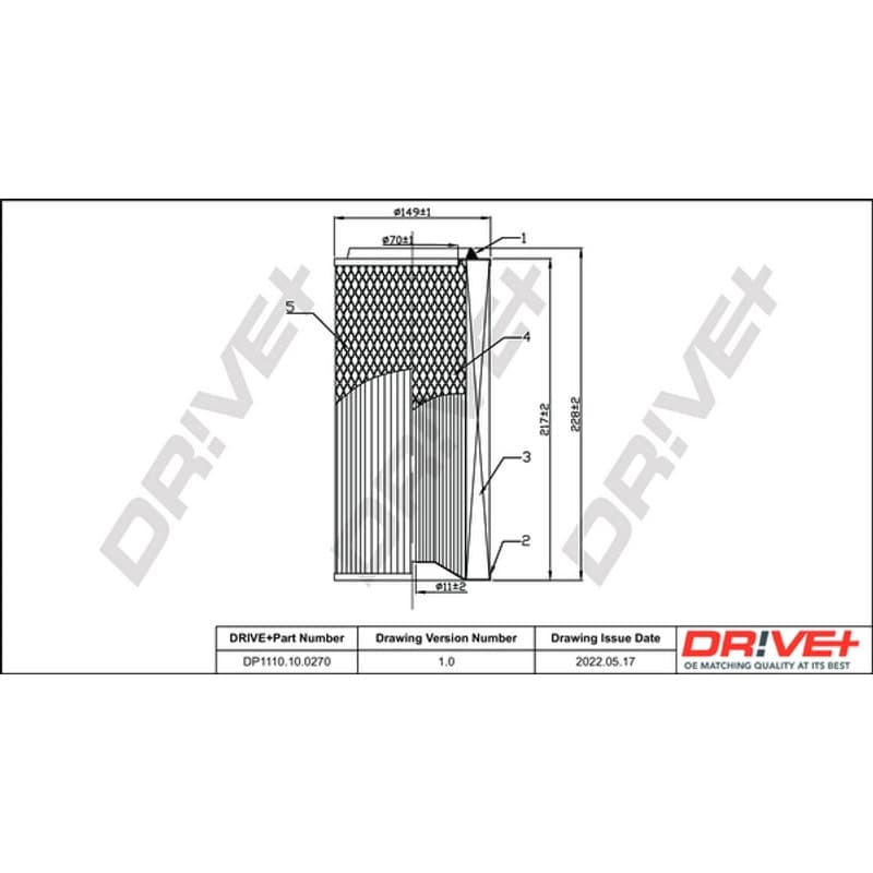 DRVE DP1110.10.0270 oro filtras