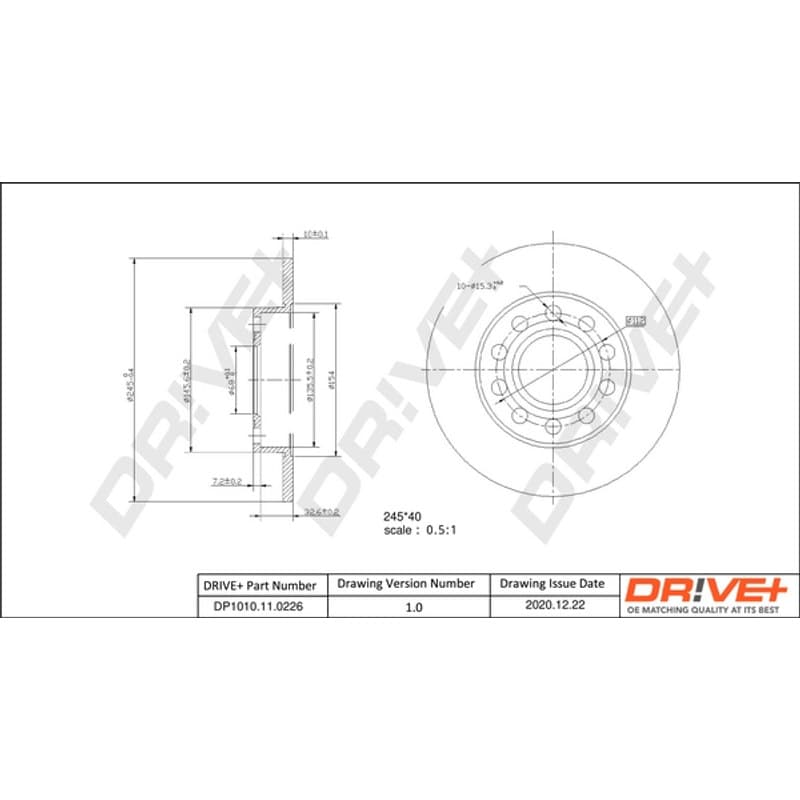 DRVE stabdžių diskas DP1010.11.0226