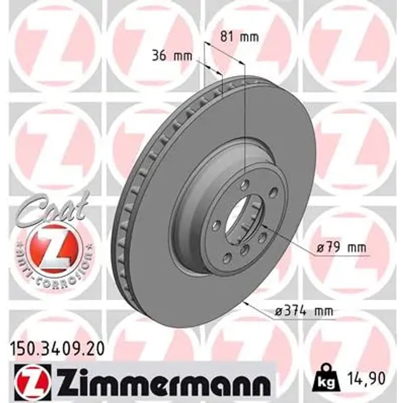 ZIMMERMANN stabdžių diskas 150.3409.20