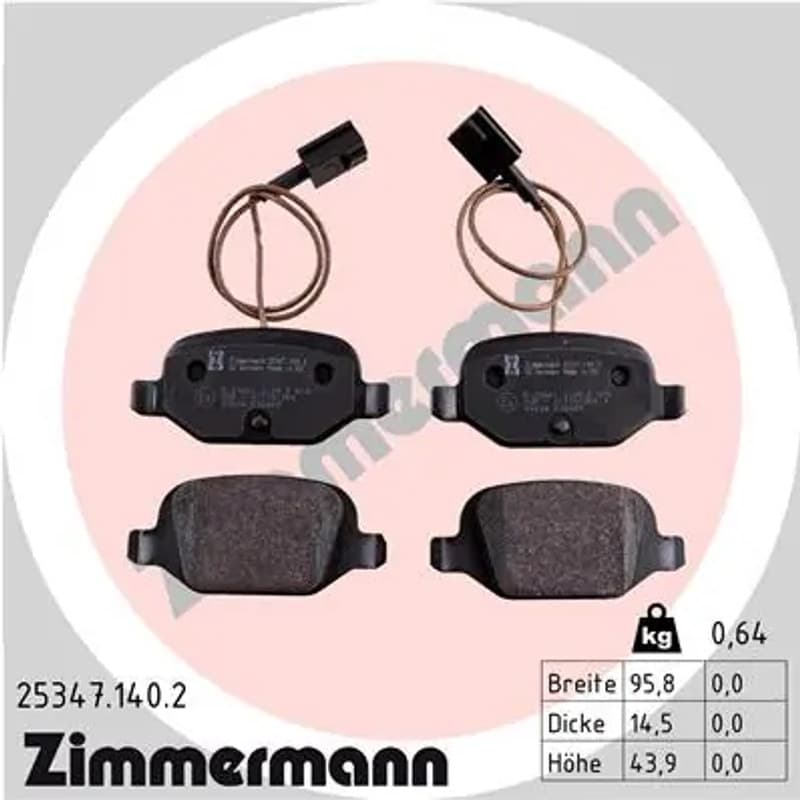 ZIMMERMANN stabdžių trinkelių rinkinys, diskinis stabdys 25347.140.2