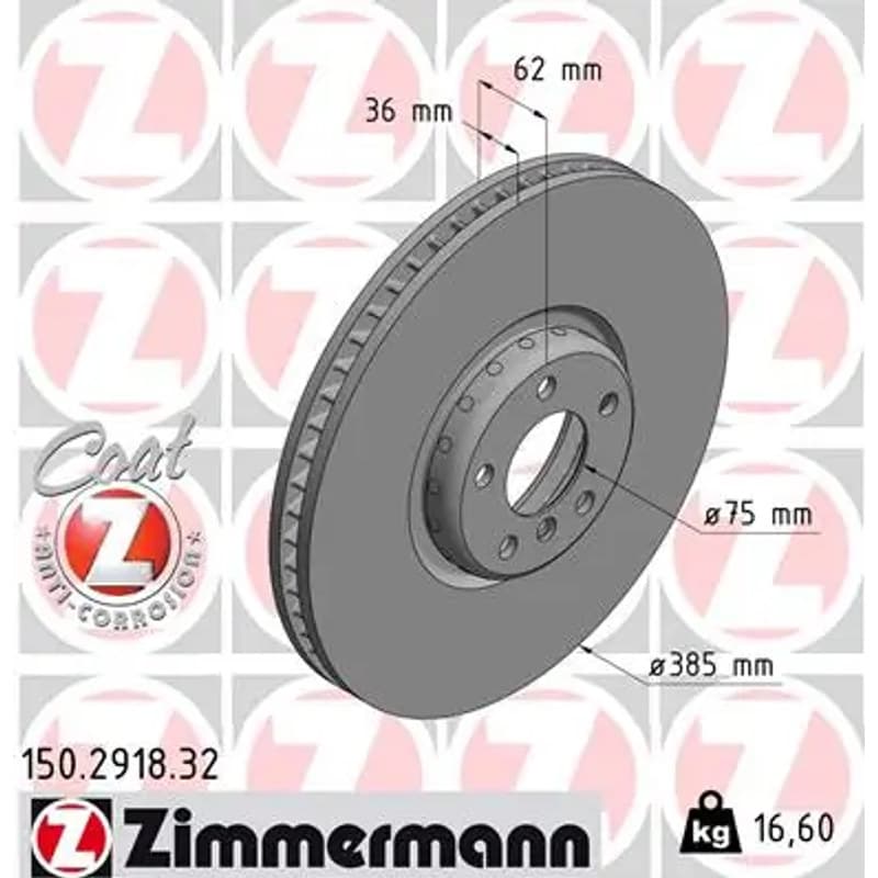 ZIMMERMANN stabdžių diskas 150.2918.32