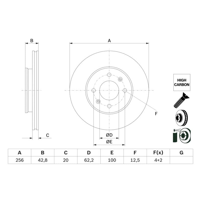 BOSCH 0 986 479 G86 stabdžių diskas