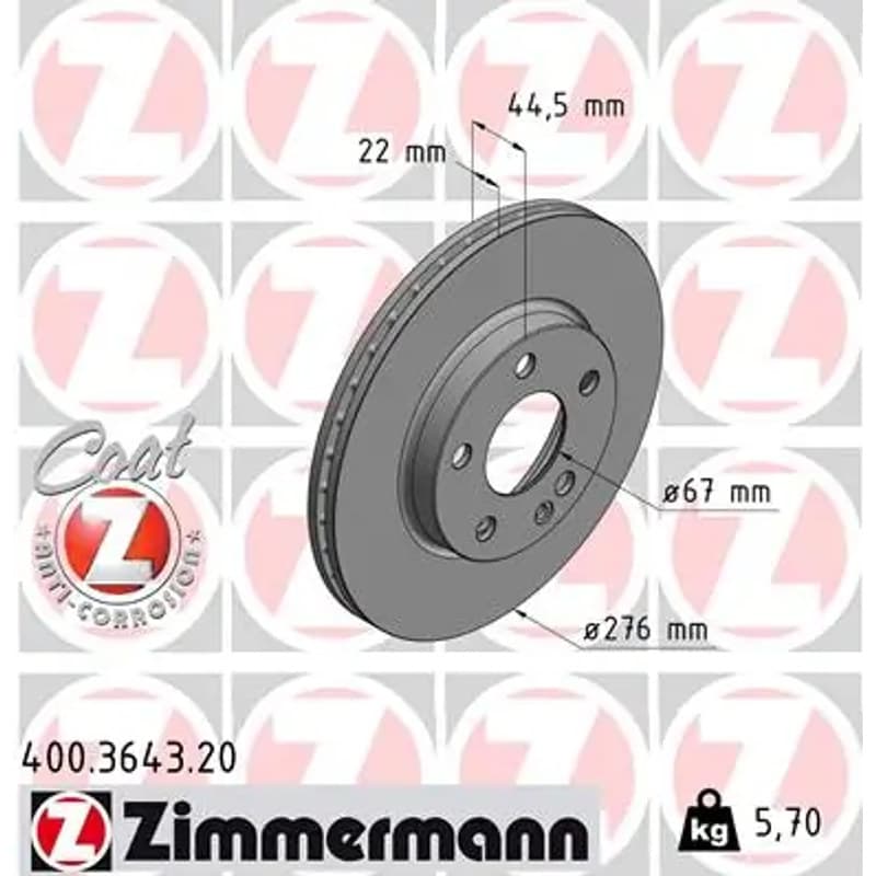 ZIMMERMANN stabdžių diskas 400.3643.20
