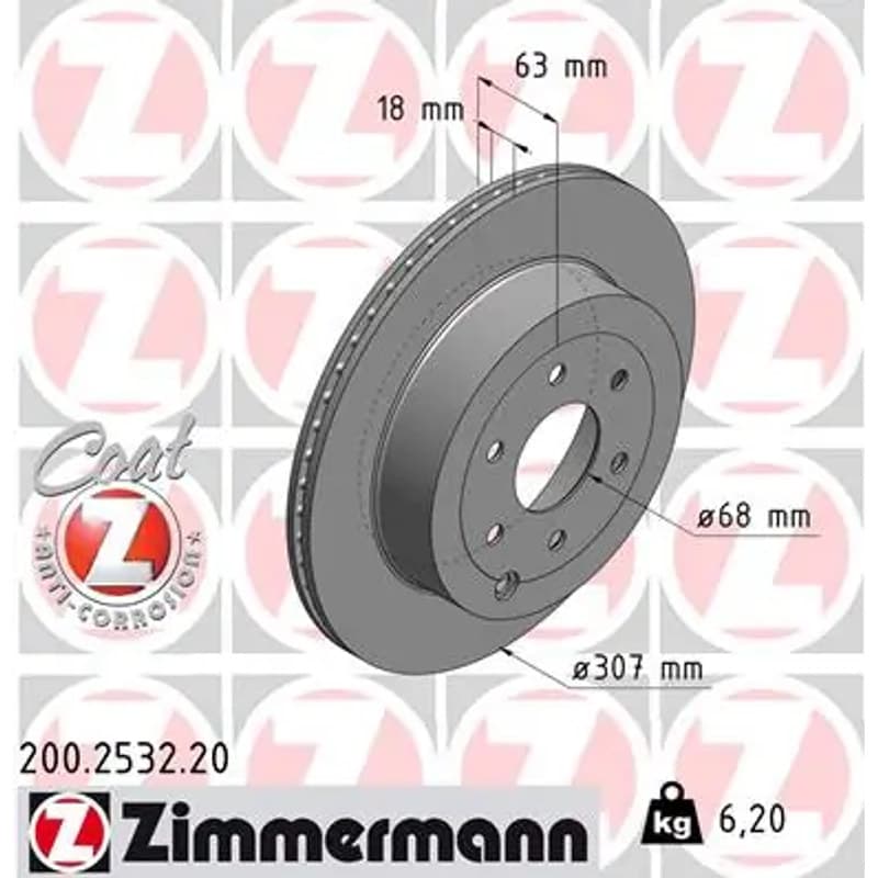 ZIMMERMANN stabdžių diskas 200.2532.20