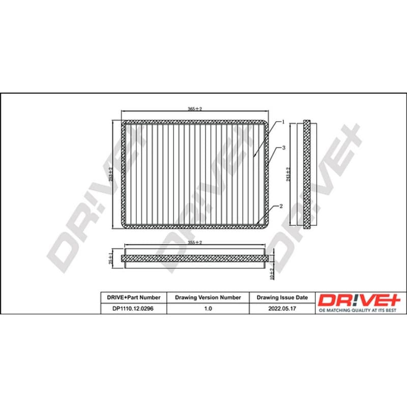 DRVE filtras, salono oras DP1110.12.0296