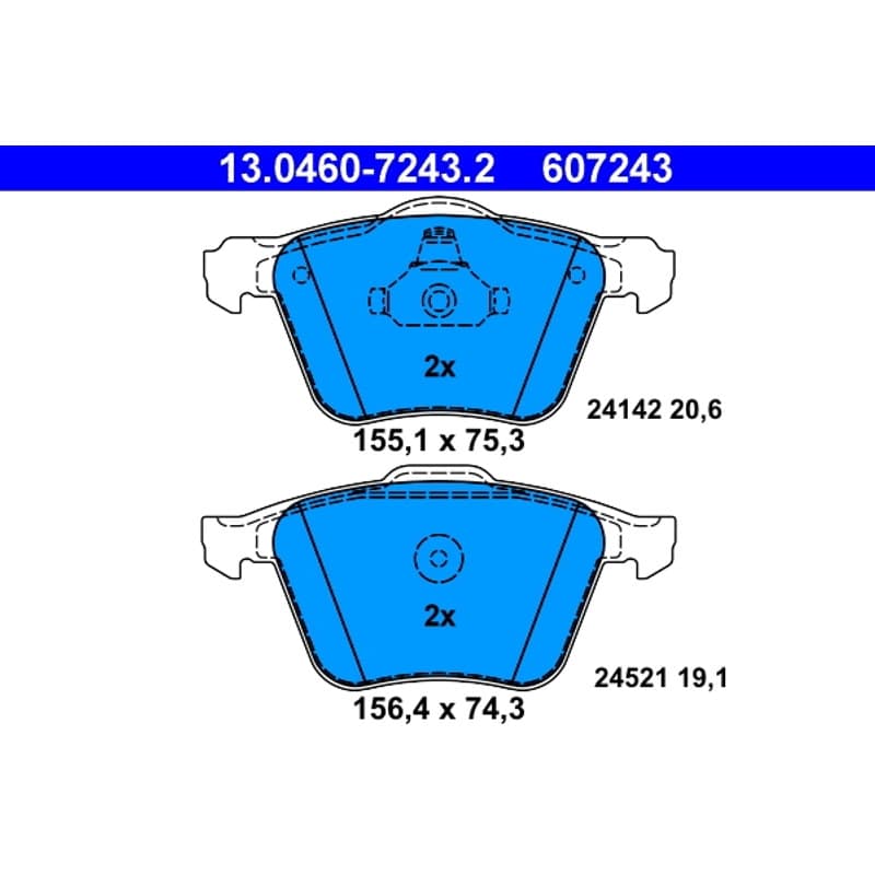 ATE Būgnai ir trinkelės 13.0460-7243.2