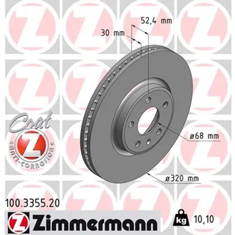 ZIMMERMANN stabdžių diskas 100.3355.20