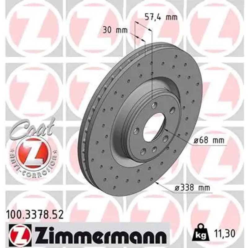 ZIMMERMANN stabdžių diskas 100.3378.52