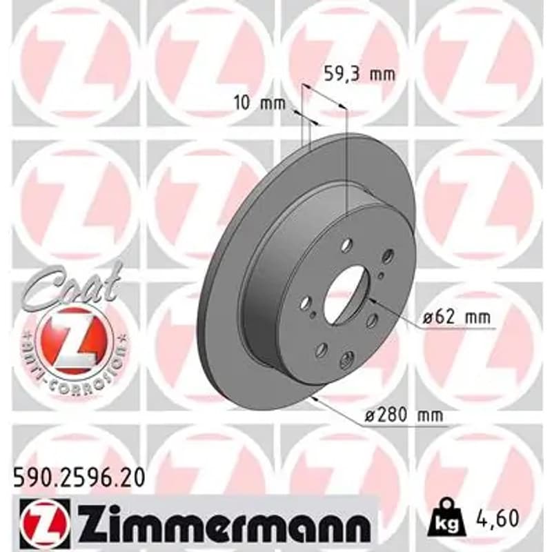 ZIMMERMANN stabdžių diskas 590.2596.20