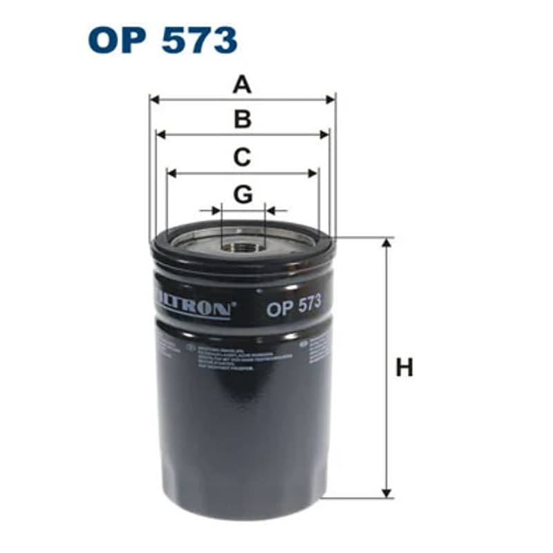 FILTRON OP 573 alyvos filtras – 77 × 121 mm, 3/4-16 UNF