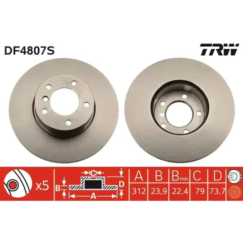 TRW stabdžių diskas DF4807S