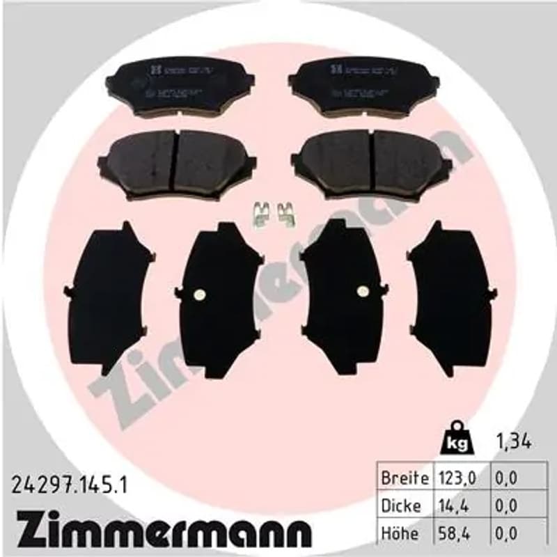 ZIMMERMANN stabdžių trinkelių rinkinys, diskinis stabdys 24297.145.1