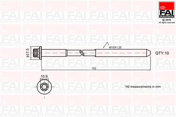 Varžtų kompl., cil. galvutės varžtai FAIAUTOPARTS B701