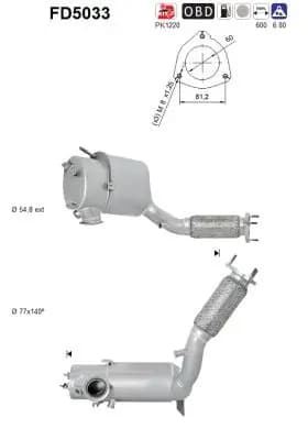 Suodžių / kietųjų dalelių filtras, išmetimo sistema AS FD5033