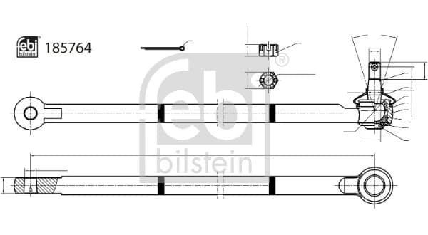 Skersinės vairo trauklės galas FEBIBILSTEIN 185764