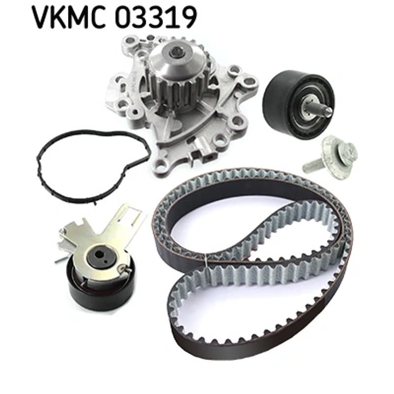 SKF VKMC 03319 vandens siurblio ir paskirstymo diržo komplektas