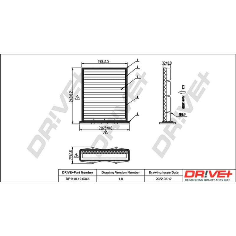 DRVE filtras, salono oras DP1110.12.0345