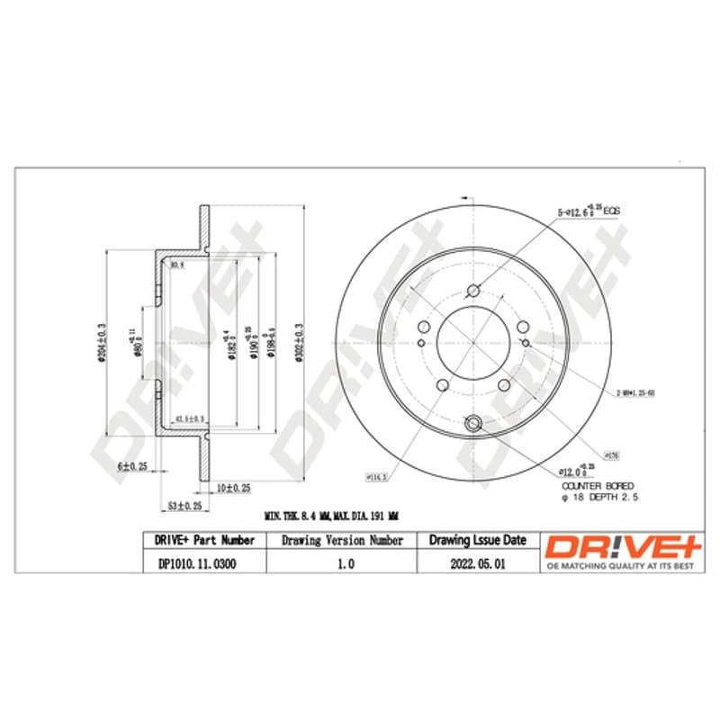 DRVE DP1010.11.0300 stabdžių diskas