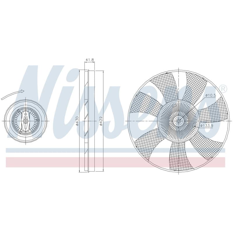 NISSENS sankaba, radiatoriaus ventiliatorius 86220