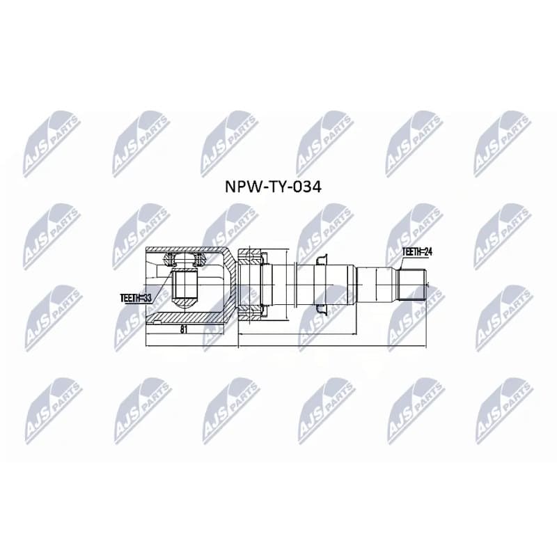 NTY jungčių komplektas, kardaninis velenas NPW-TY-034
