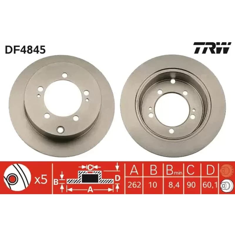 TRW stabdžių diskas DF4845