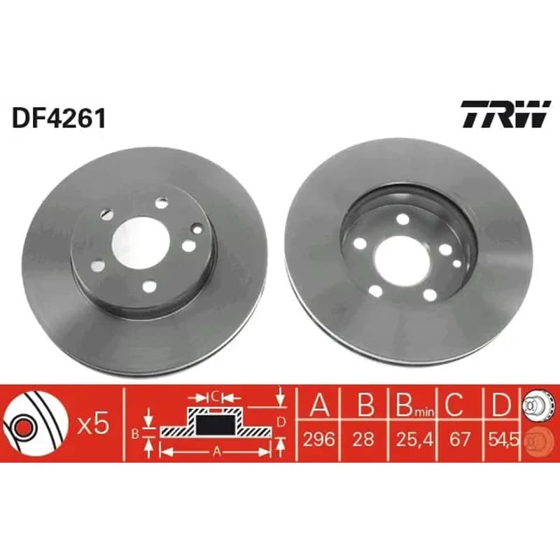 TRW stabdžių diskas DF4261
