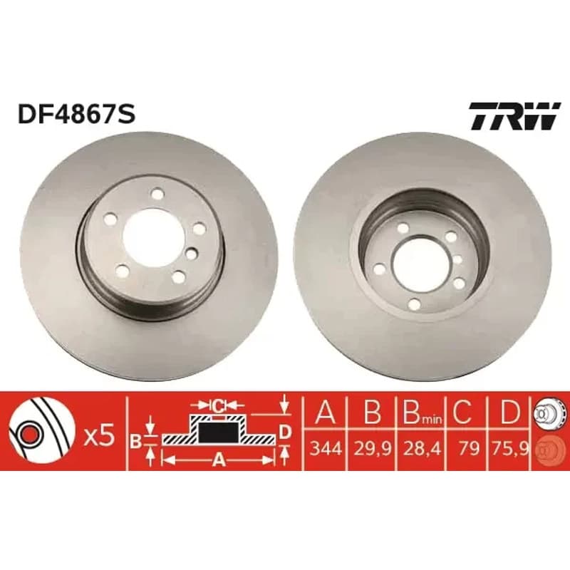 TRW stabdžių diskas DF4867S