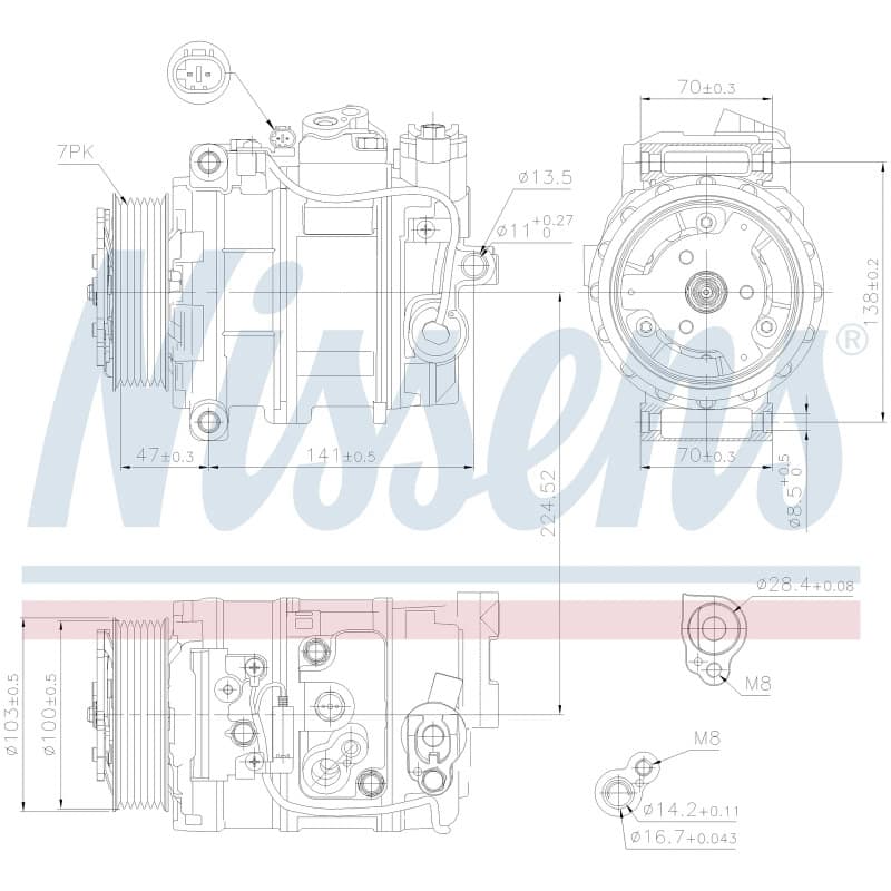 NISSENS kompresorius, oro kondicionierius 89090