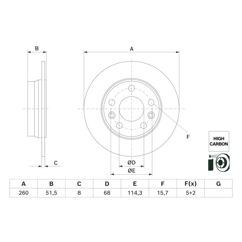 BOSCH 0 986 479 H61 stabdžių diskas