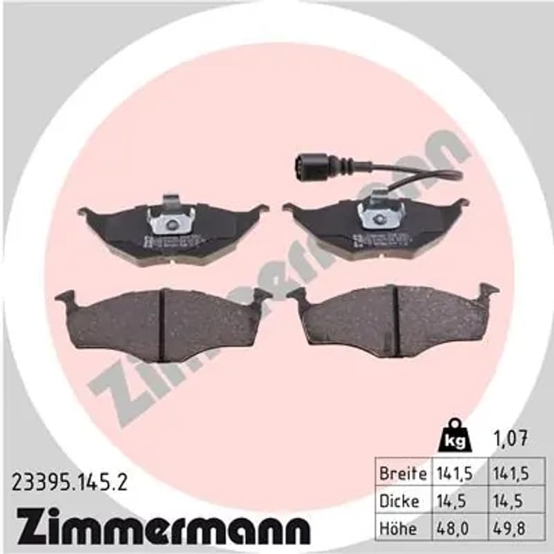 ZIMMERMANN stabdžių trinkelių rinkinys, diskinis stabdys 23395.145.2